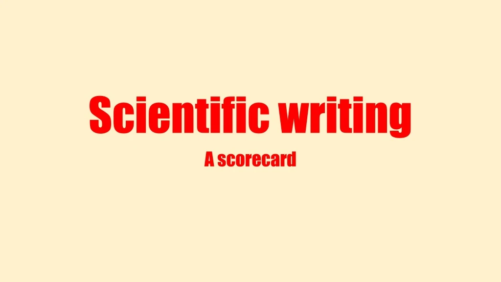 scientific writing