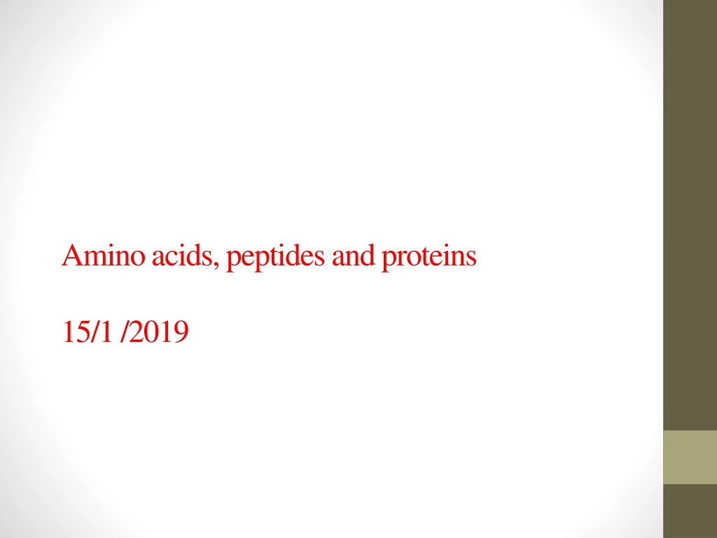 amino acids peptides and proteins 15 1 2019