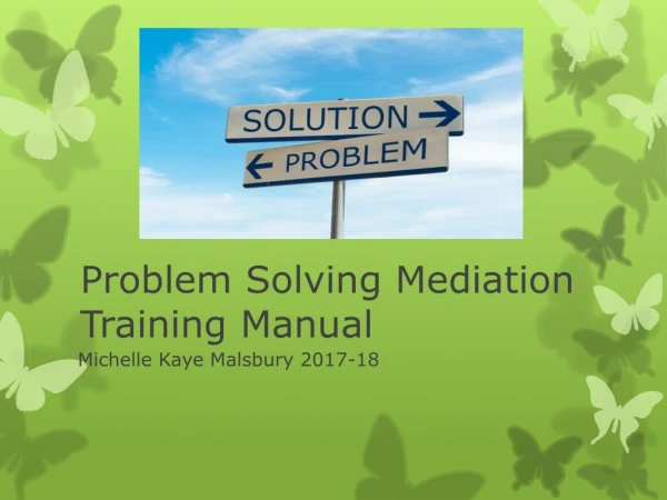 Problem Solving Mediation Training Manual