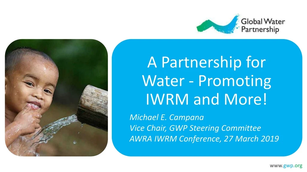 a partnership for water promoting iwrm and more