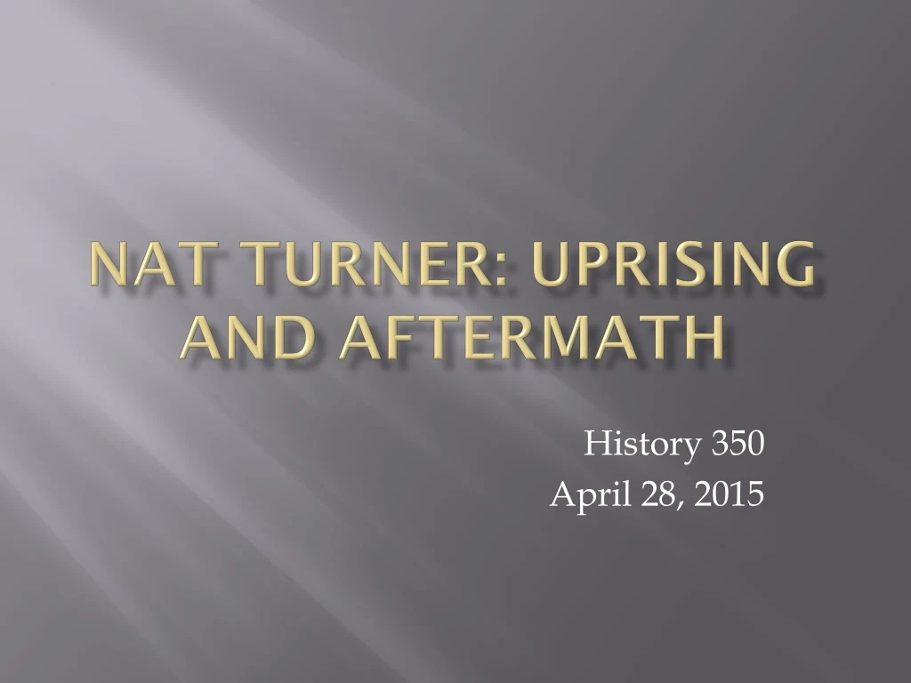 nat turner uprising and aftermath