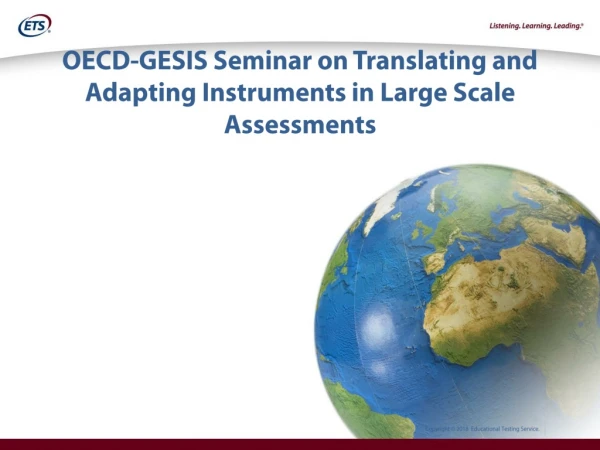 OECD-GESIS Seminar on Translating and Adapting Instruments in Large Scale Assessments