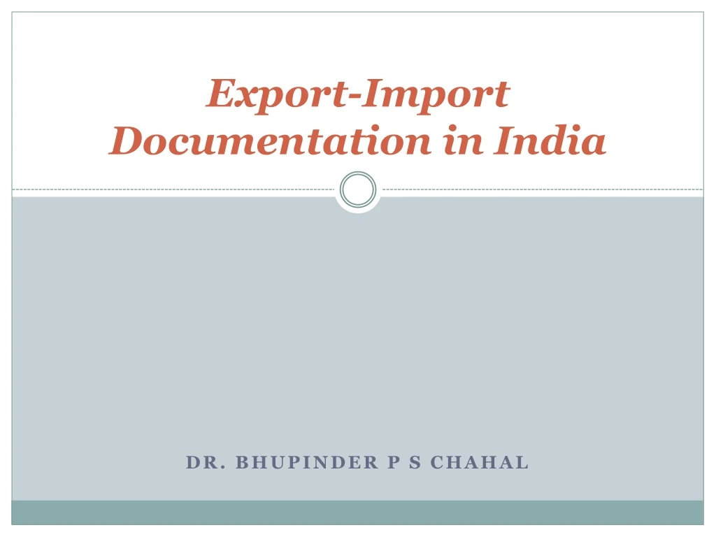 export import documentation in india