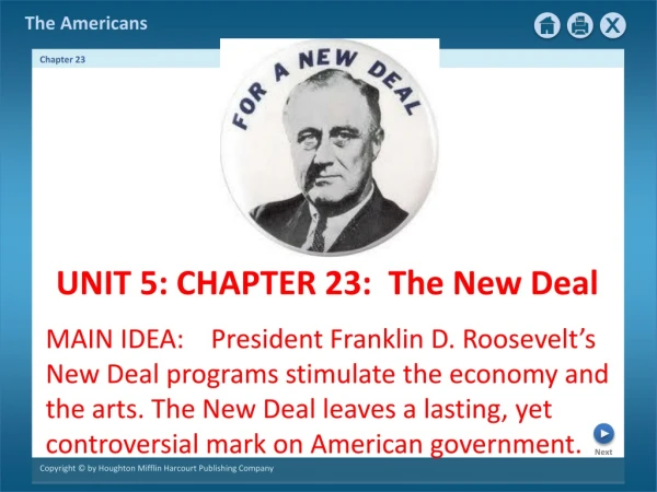 UNIT 5: CHAPTER 23: The New Deal
