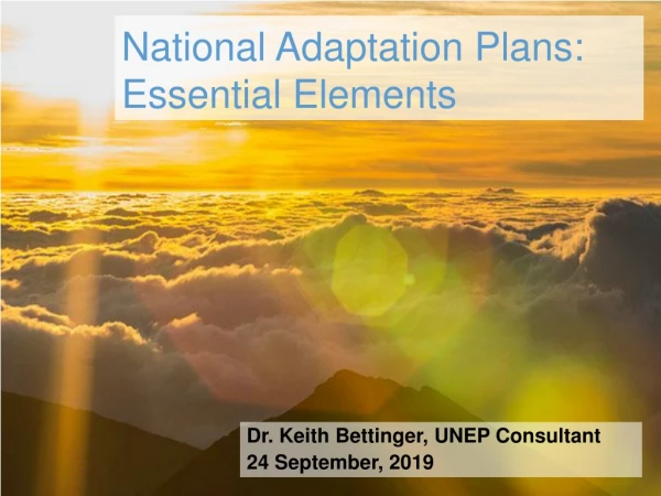 National Adaptation Plans: Essential Elements