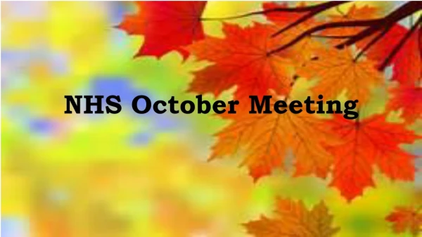 NHS October Meeting