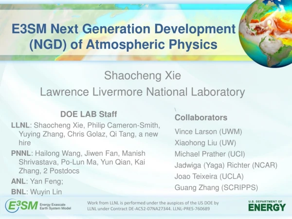 E3SM Next Generation Development (NGD) of Atmospheric Physics