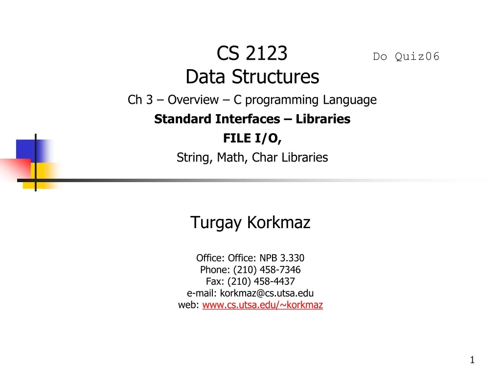 cs 2123 data structures ch 3 overview