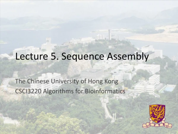 Lecture 5. Sequence Assembly