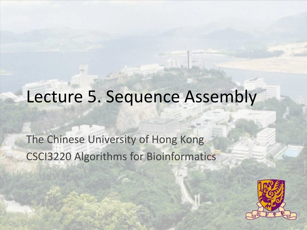 lecture 5 sequence assembly