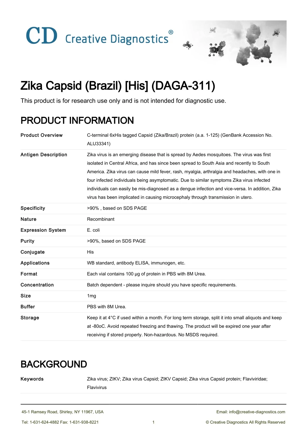 zika capsid brazil his daga 311 zika capsid