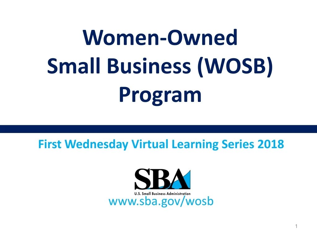 first wednesday virtual learning series 2018 www sba gov wosb