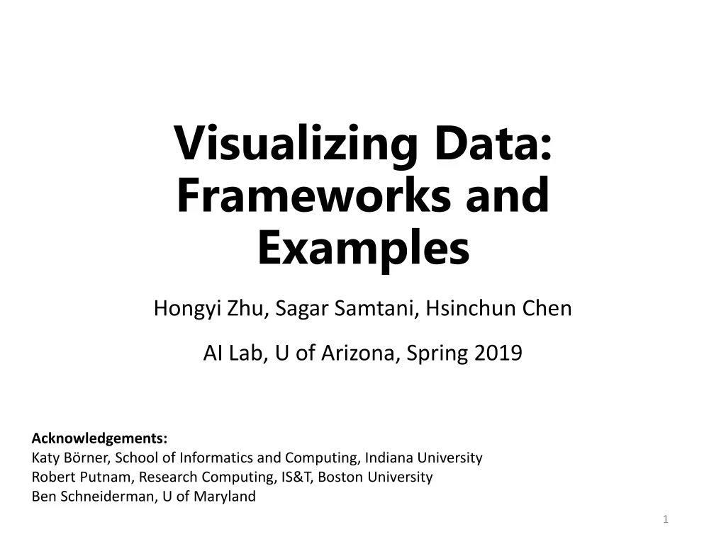 visualizing data frameworks and examples