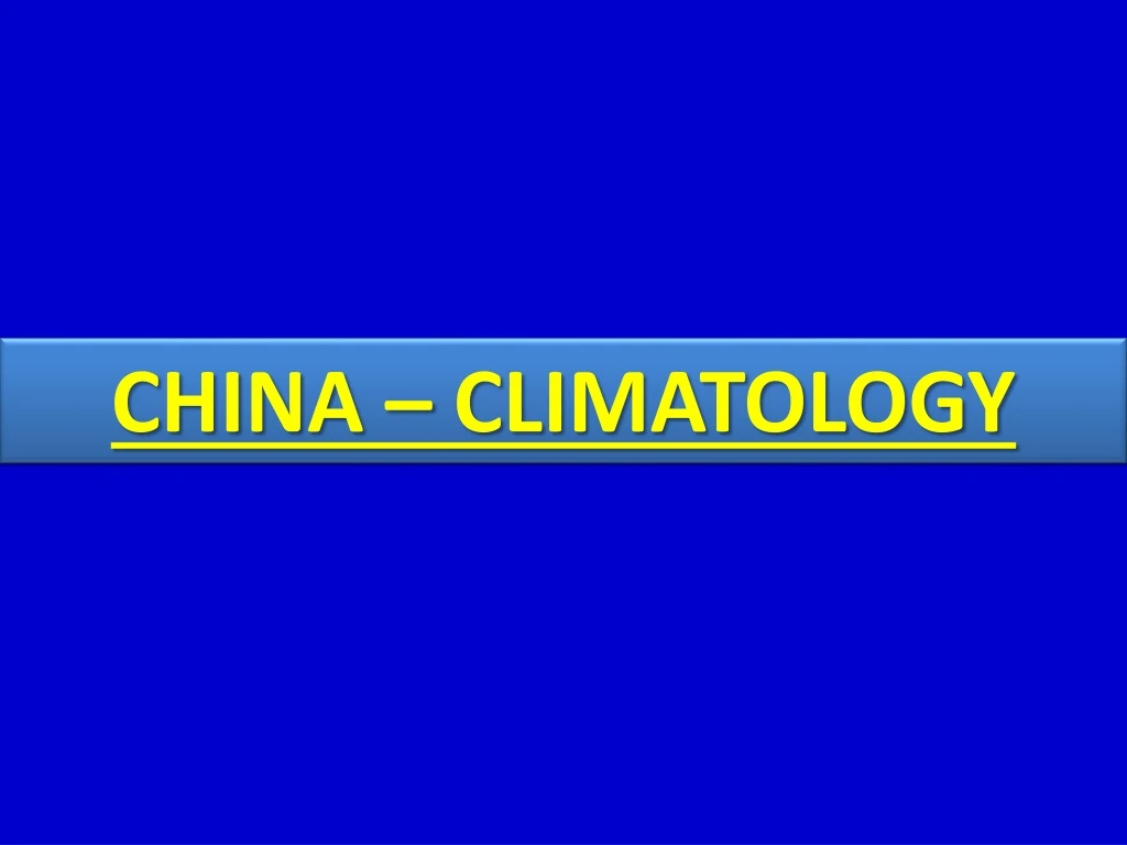china climatology