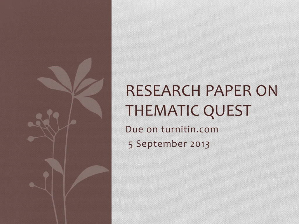 research paper on thematic quest