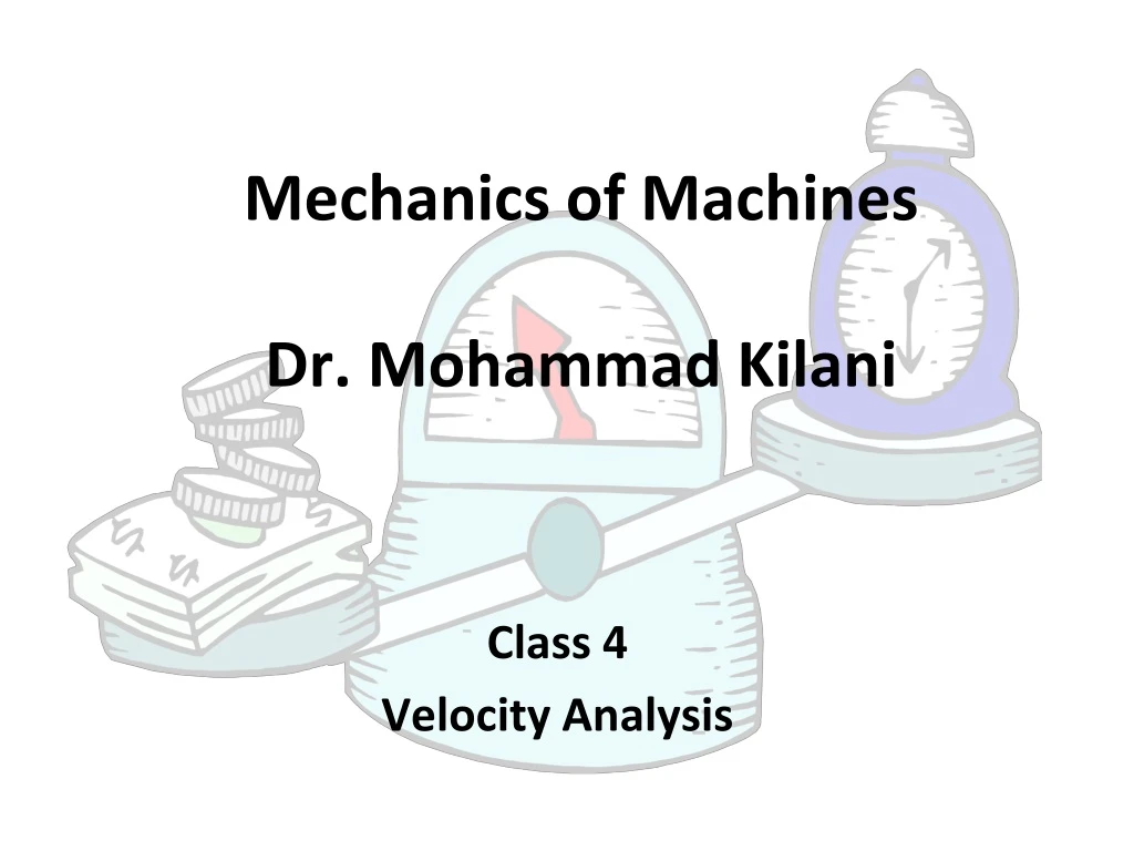 mechanics of machines dr mohammad kilani