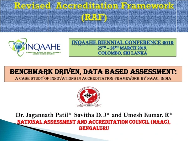 Revised Accreditation Framework (RAF )