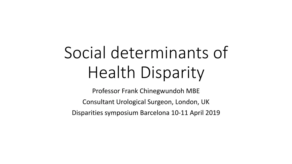 social determinants of health disparity