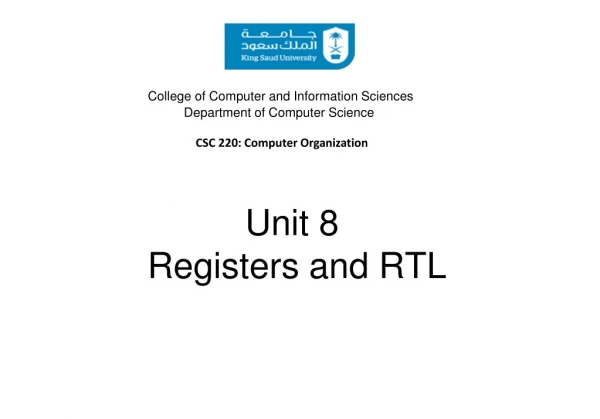 Unit 8 Registers and RTL