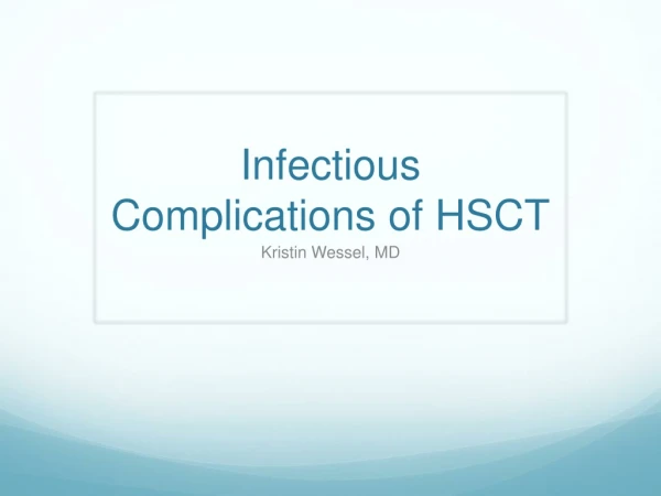 Infectious Complications of HSCT