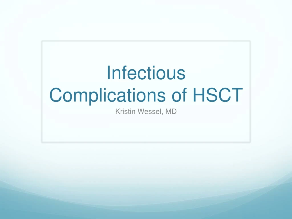 infectious complications of hsct