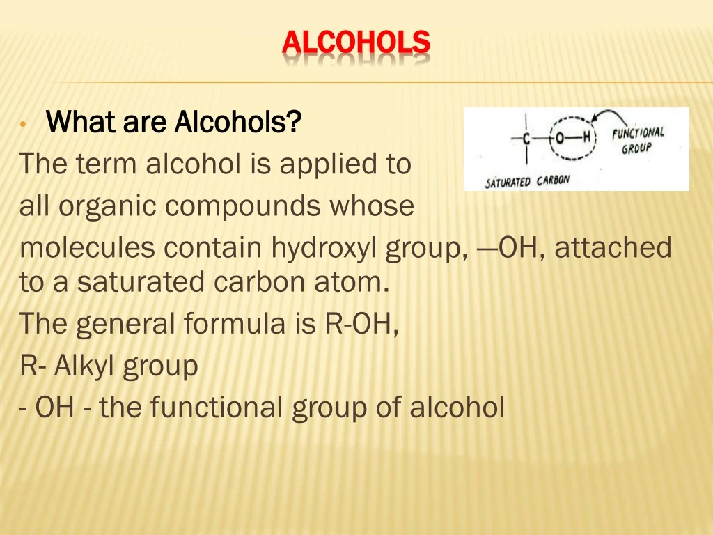 alcohols