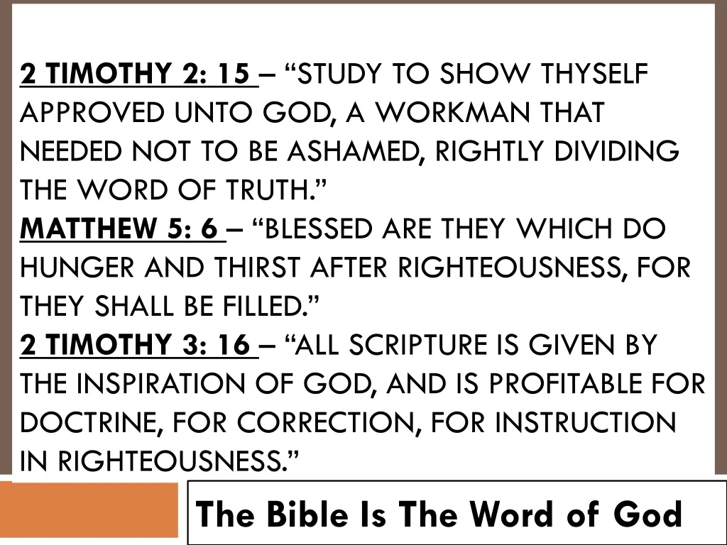 the bible is the word of god