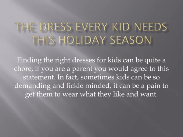 Holiday dresses for kid girl