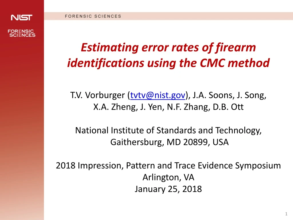 estimating error rates of firearm identifications