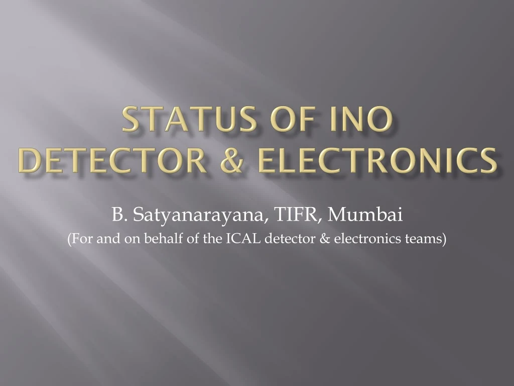 status of ino detector electronics