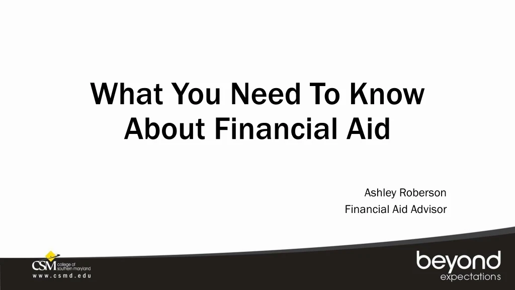 what you need to know about financial aid