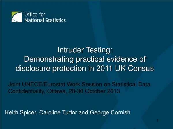Intruder Testing: Demonstrating practical evidence of disclosure protection in 2011 UK Census