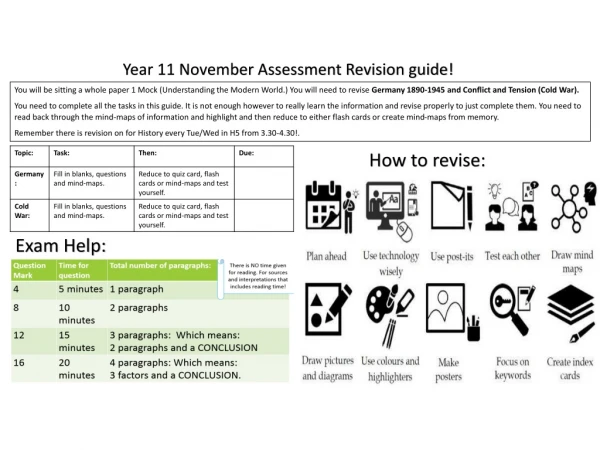 Year 11 November Assessment Revision guide!