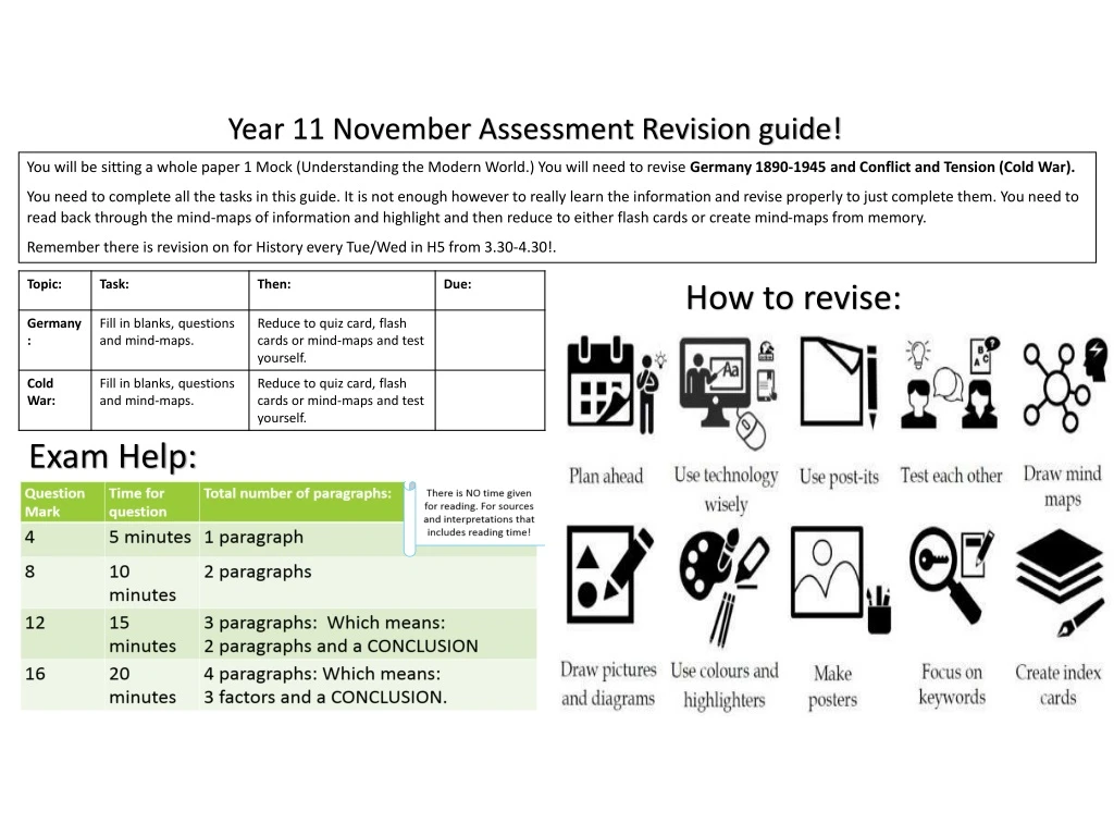 year 11 november assessment revision guide