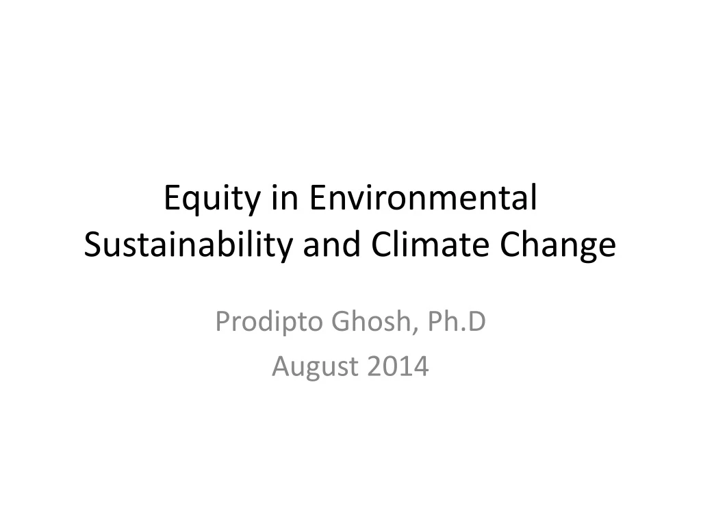 equity in environmental sustainability and climate change