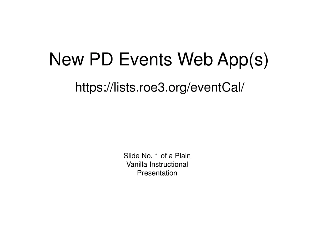 new pd events web app s