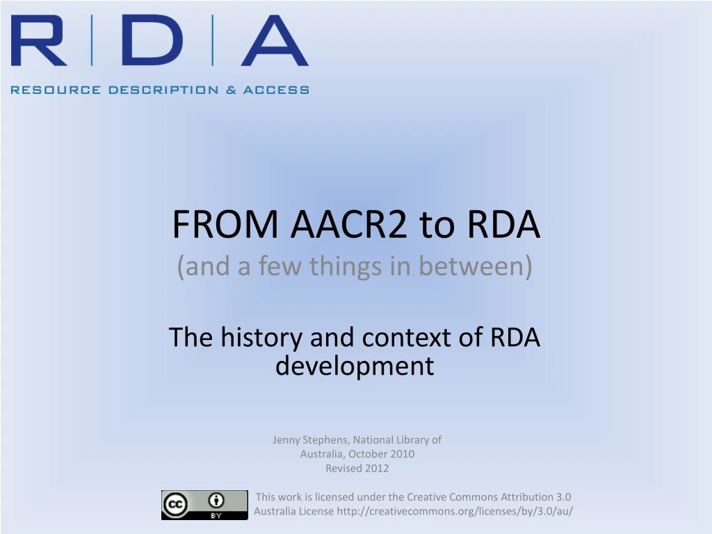 from aacr2 to rda