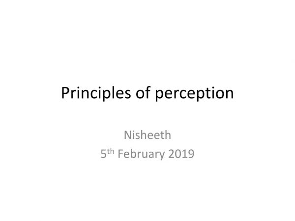 Principles of perception