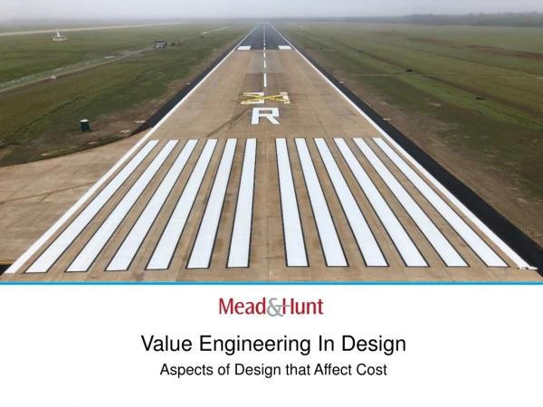 Value Engineering In Design Aspects of Design that Affect Cost