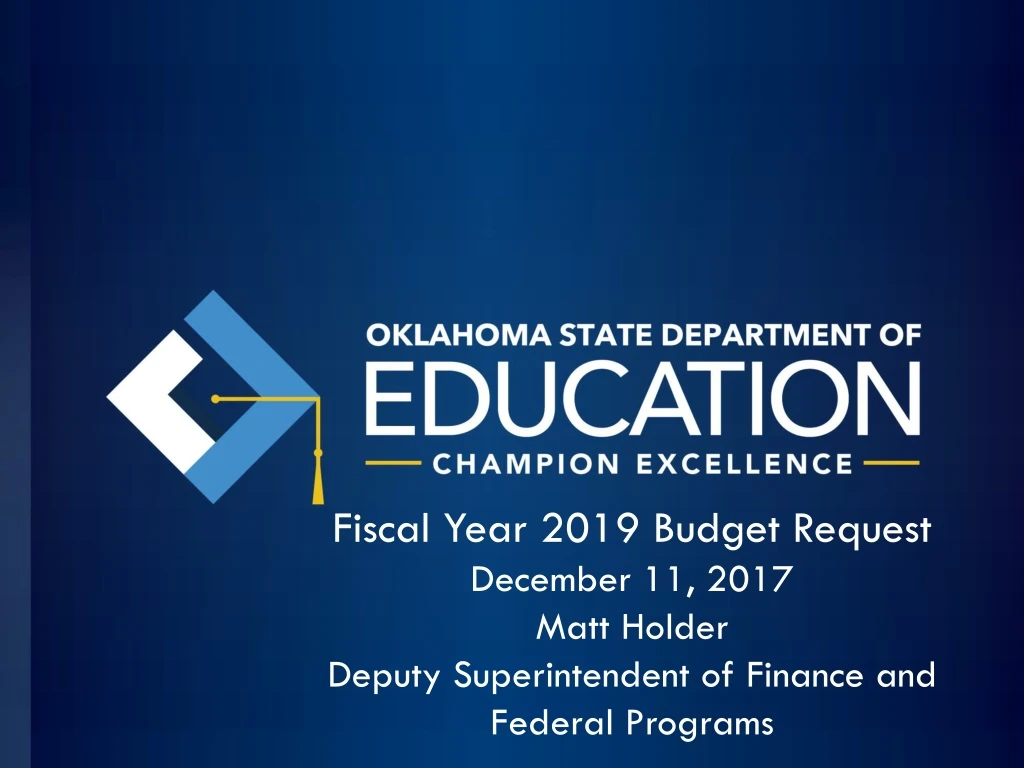 fiscal year 2019 budget request december 11 2017