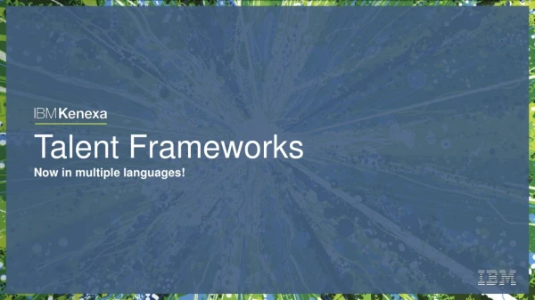 Talent Frameworks Now in multiple languages!