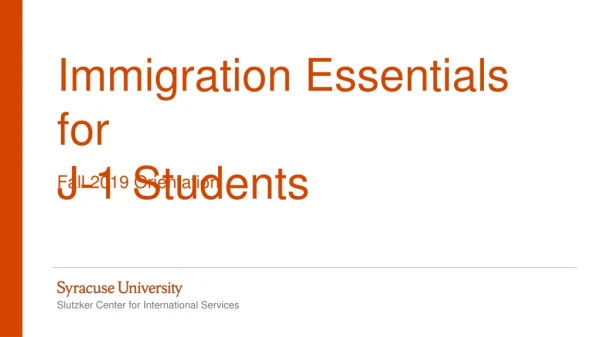 Immigration Essentials for J-1 Students