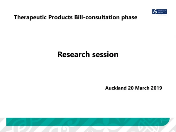 Therapeutic Products Bill-consultation phase