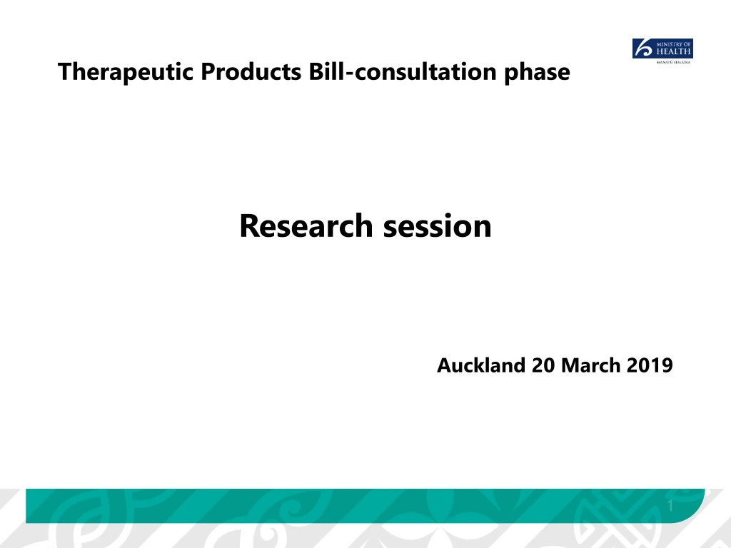 therapeutic products bill consultation phase