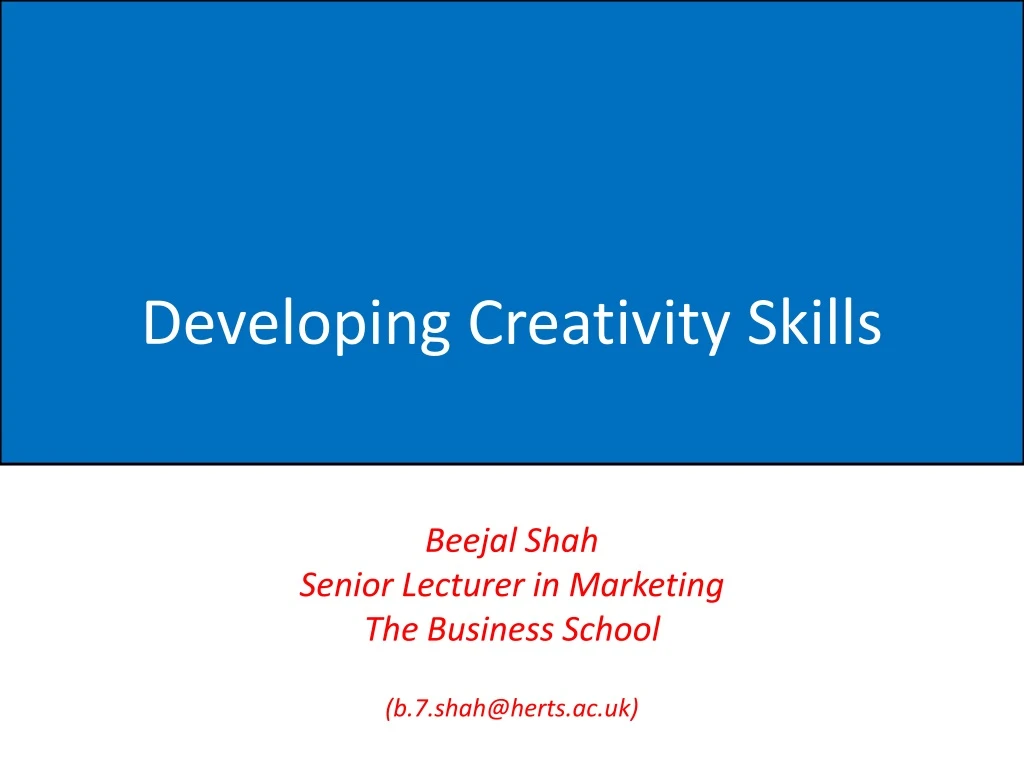 developing creativity skills