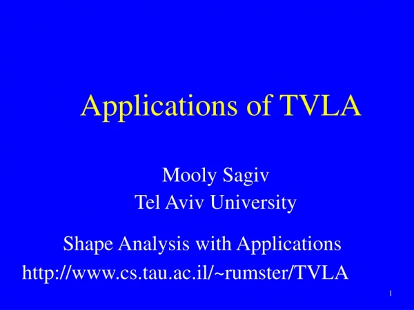 Applications of TVLA