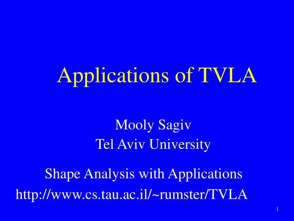 applications of tvla