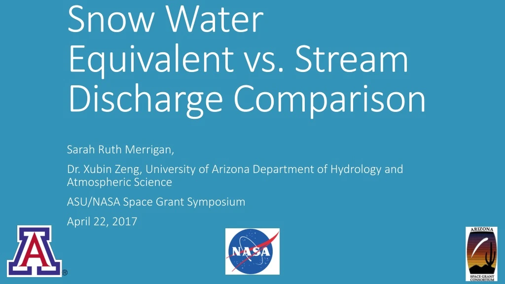 snow water equivalent vs stream discharge comparison