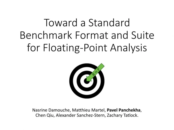 Toward a Standard Benchmark Format and Suite for Floating-Point Analysis