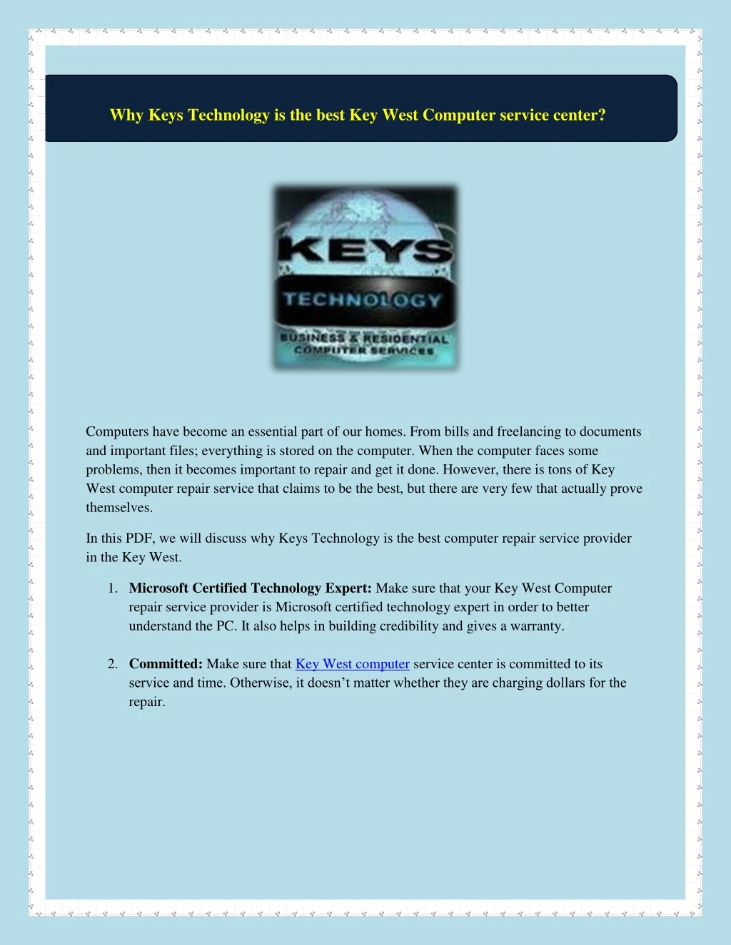 why keys technology is the best key west computer